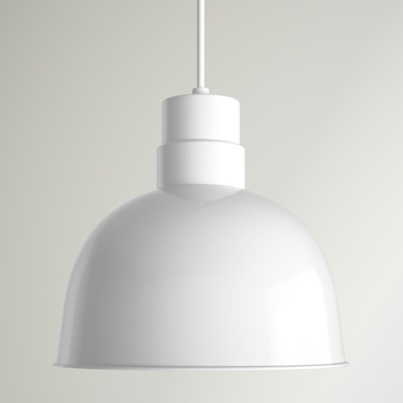Helena 1 - Light Single Pendant, White, 11" H x 10" W x 10" D