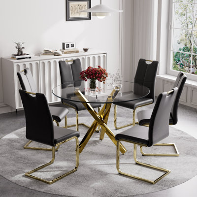 Ensemble de salle à manger 7 pièces, table et 6 chaises