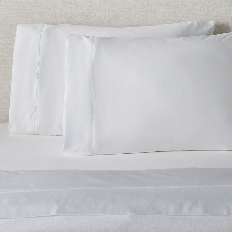 Brina Egyptian Cotton Sateen Sheet Set, Twin Sheet Set with 1 Pillowcases, White