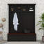 Arbre d'entrée 4 en 1 avec banc à grain de bois Farmhouse, portemanteau polyvalent avec 2 grands tiroirs et 6 crochets noirs Farmhouse-1536235696