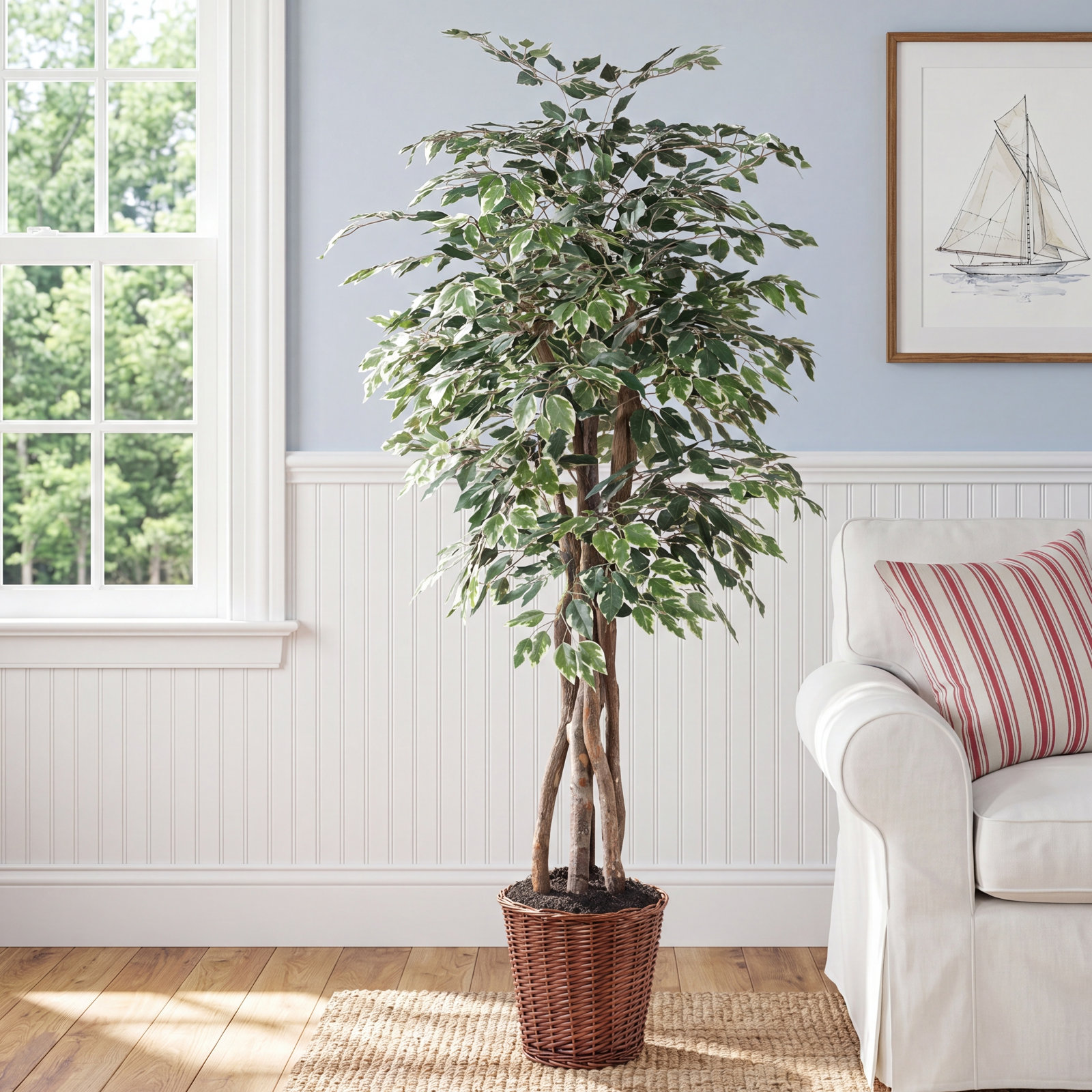 72'' Faux Tree in Wicker/Rattan Basket