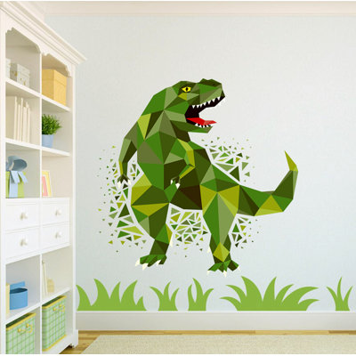 Décalcomanie murale dinosaure polygonal