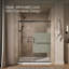 Elate Tall Sliding Shower Door, 75-1/2-In H X 56-1/4 - 59-5/8-In W, With Heavy 5/16-In Thick Crystal Clear Glass With Privacy Band-45866950