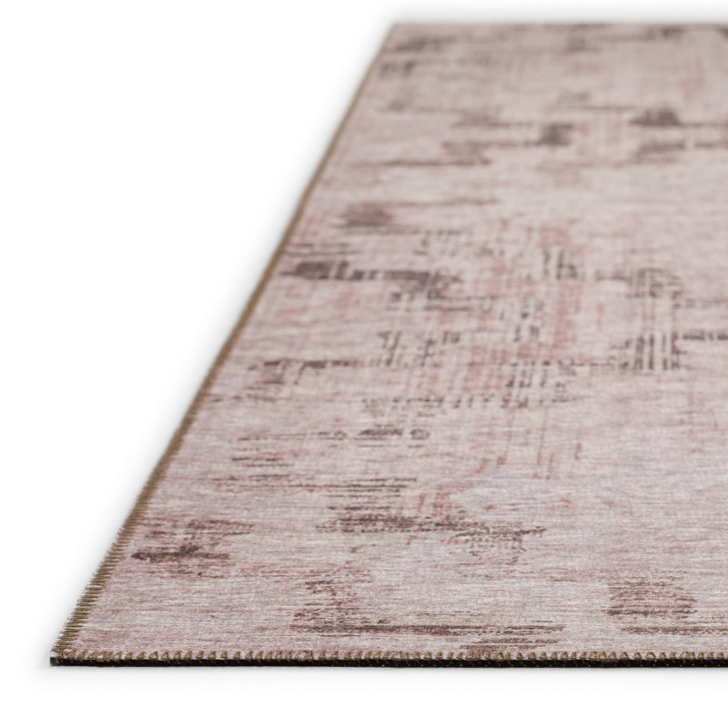 Tapis brun tissé à la machine Ancier, Rectangle 1 pi 8 po x 2 pi 6 po