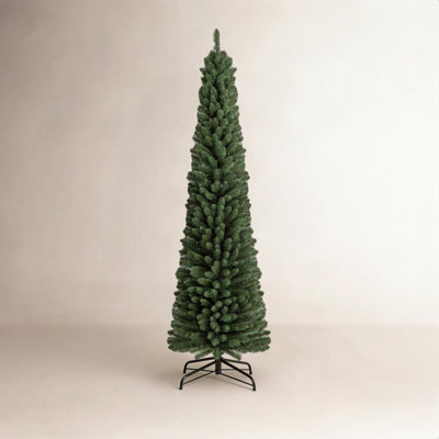 Slim Cashmere Flocked Pre-Lit Christmas Tree
