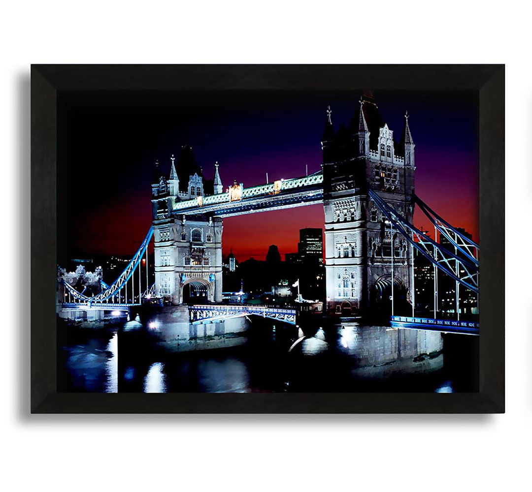 Gerahmtes Leinwandbild London Tower Bridge Night Vision