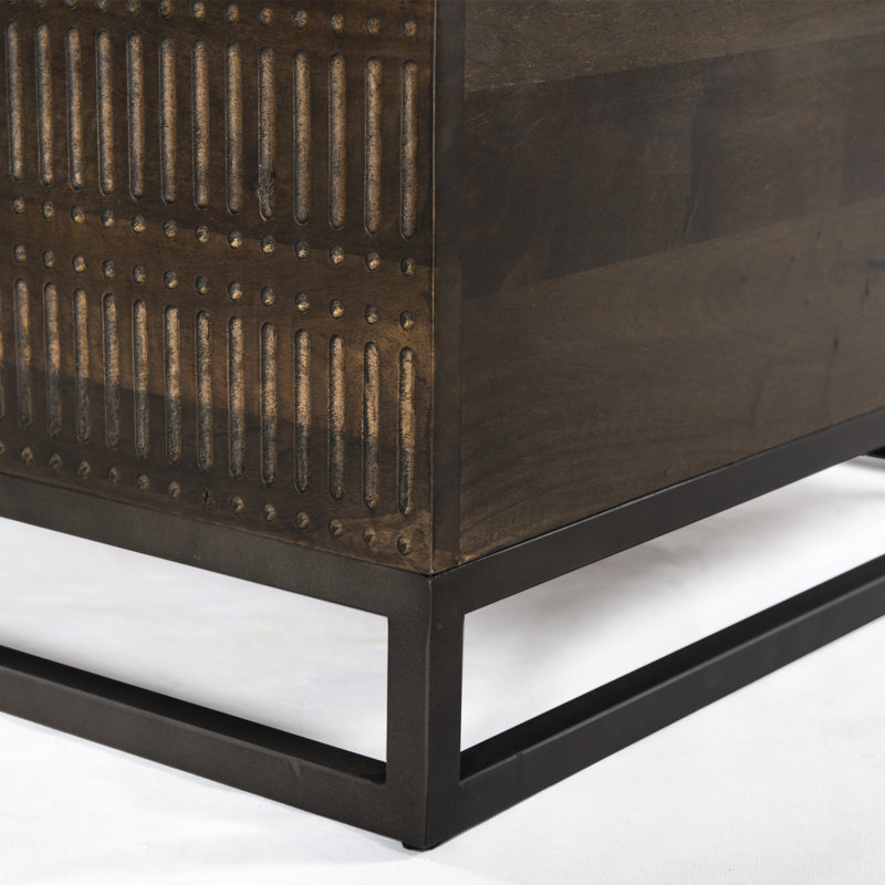 Kelby Solid Wood Coffee Table, Dark Brown