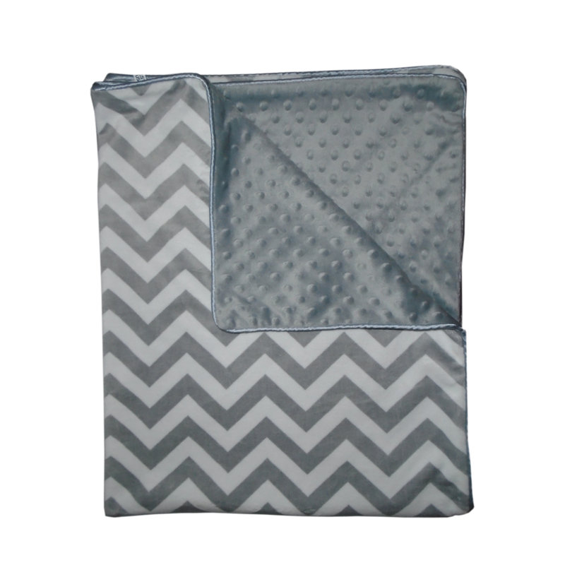 Lit de bébé à chevrons minky, Gris