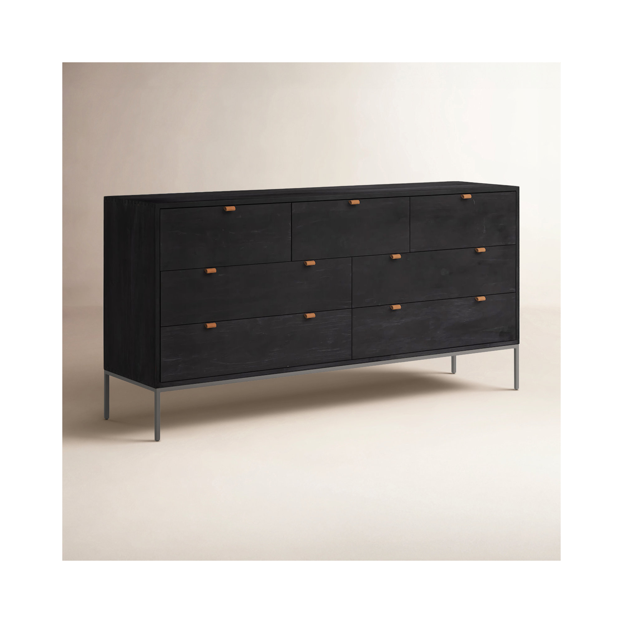 Loki 7 - Drawer Dresser, Black Wash Poplar