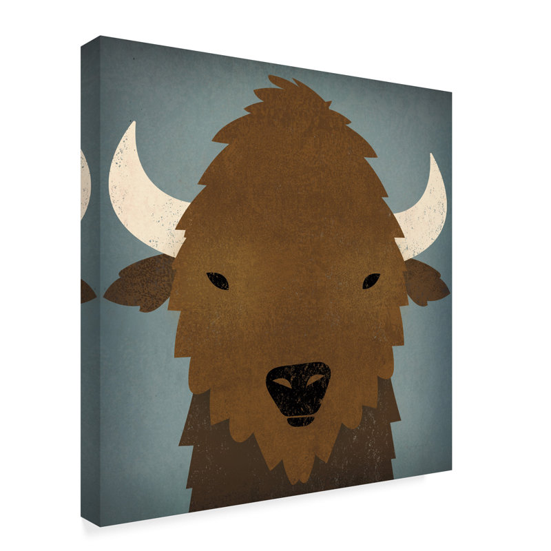 « buffalo ii », art sur toile, H 18 po x l 18 po x P 2 po