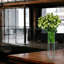 Pot de fleurs rectangulaire en verre transparent