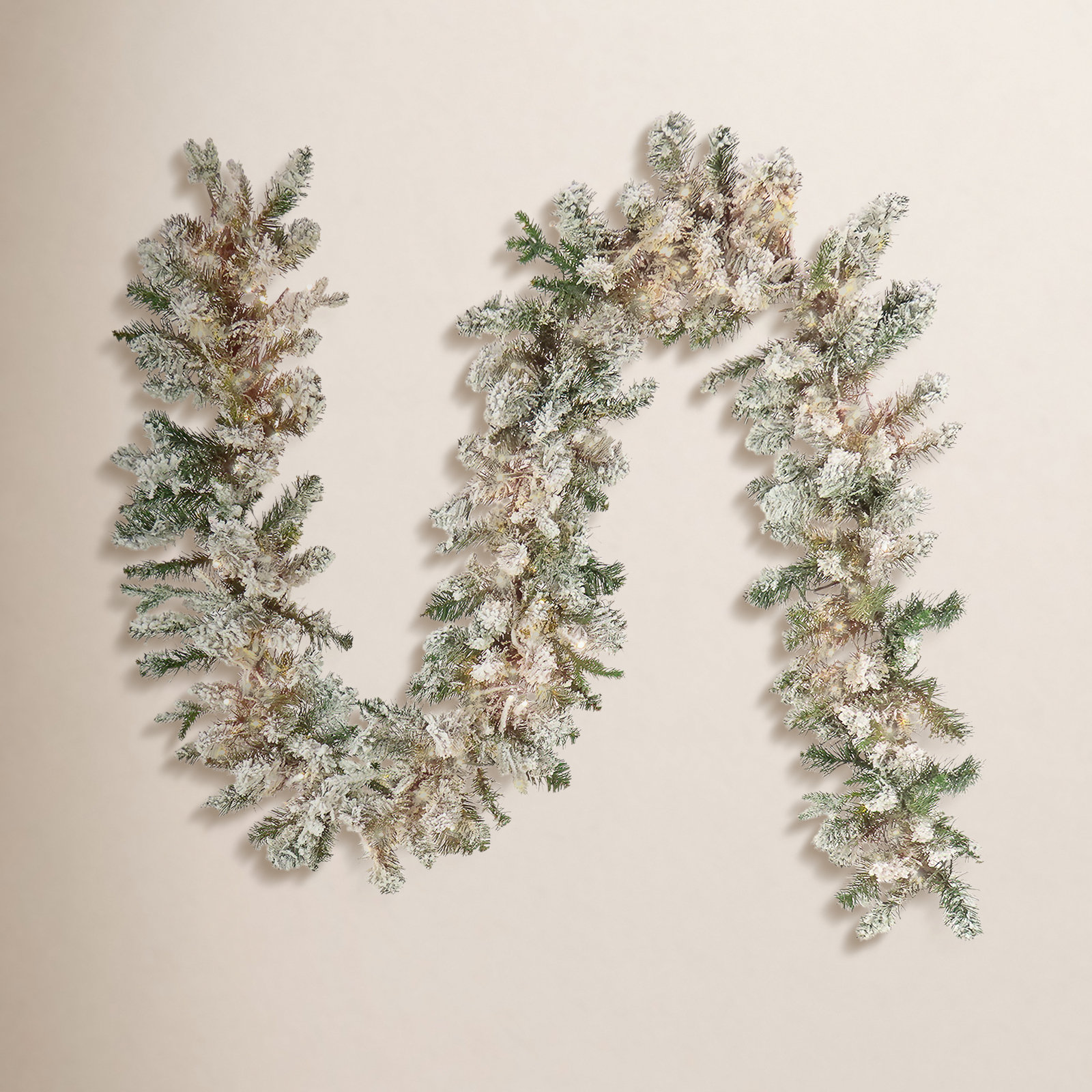 108" Frosted Pre-Lit Fir Garland