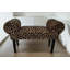 Upholstered Leopard Print Window Seat | Soft Foam Cushion, Elegant Wooden Frame, Decorative Bench Seating