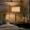 Carter 26 in. Mid-Century Modern Linen and Woodgrain LED Table Lamp