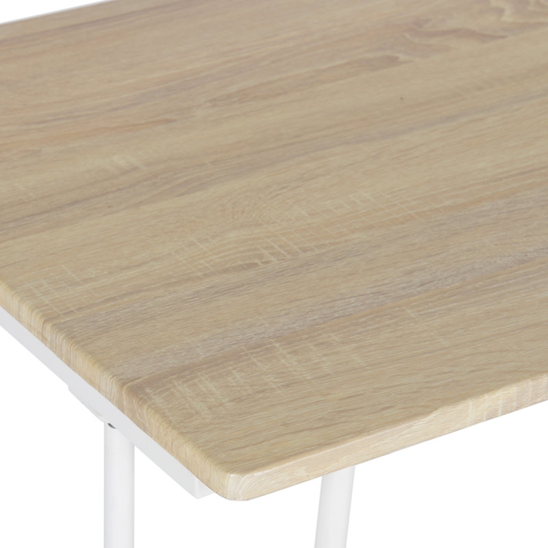 Shoshone Metal Base Writing Desk, Oak/White