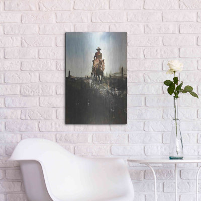 Art mural en métal luxueux «Horse With No Name» par Oscar Alvarez Pardo, 24 po x 36 po
