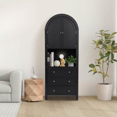 71” Tall Arched Storage Cabinet with Drawer by 17 Stories