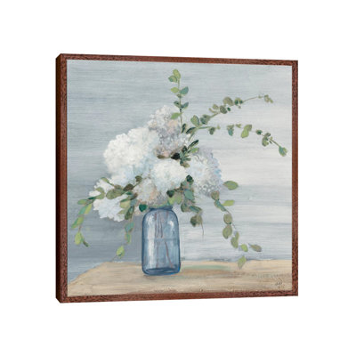 Morning Bouquet Navy Crop by Julia Purinton - Painting on Canvas