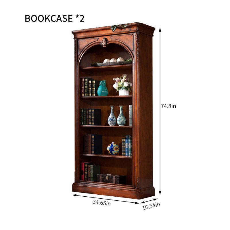Bibliothèque rétro en bois de cerisier brun