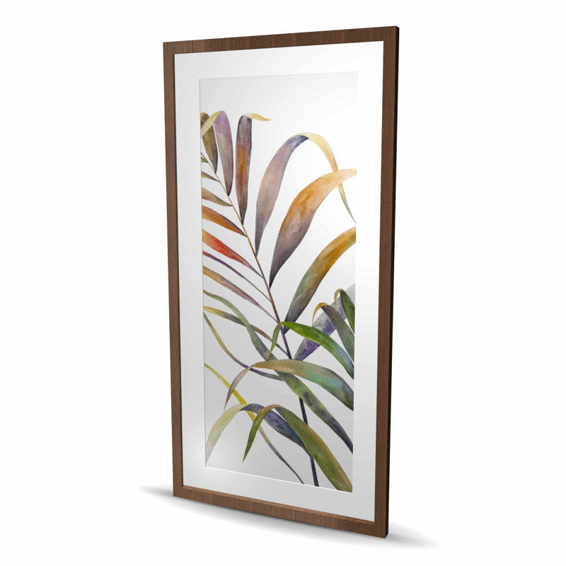 Impression de feuilles de palmier tropicales à l'aquarelle | Cadre encadré
