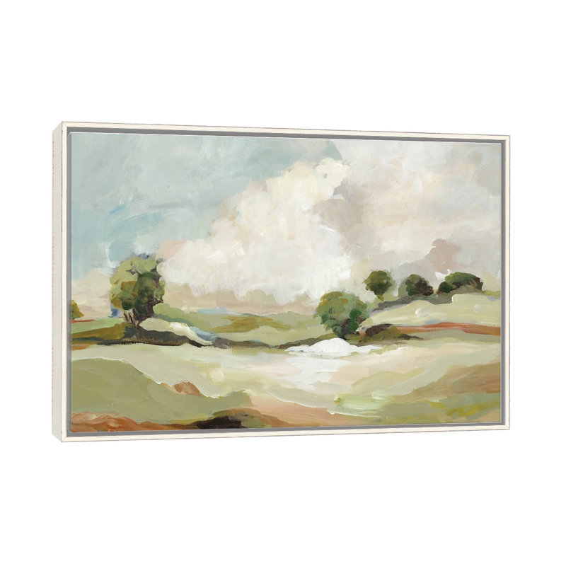 «Pastoral Land», reproduction d'art sur toile encadrée, 18 po x 26 po, Toile avec cadre, Blanc patiné