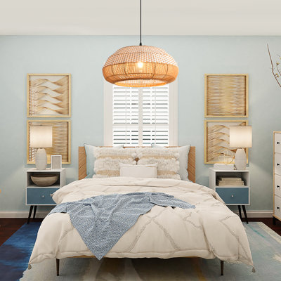 Luminaire suspendu en rotin 19 po Boho