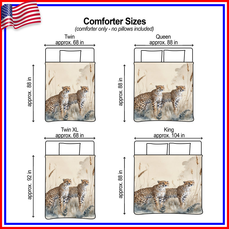 Cheetahs In Grass Comforter, Twin Extra Long