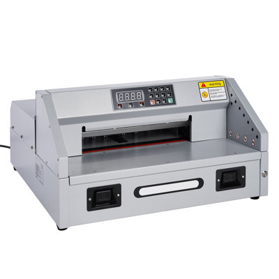 Electric Paper Cutter, 300W Heavy Duty Paper Cutter Machine 11.8 in / 330 mm Cutting Width, 1.5 in / 38 mm Cutting Thickness, Electric Guillotine Trimmer with Casters & Infrared Function