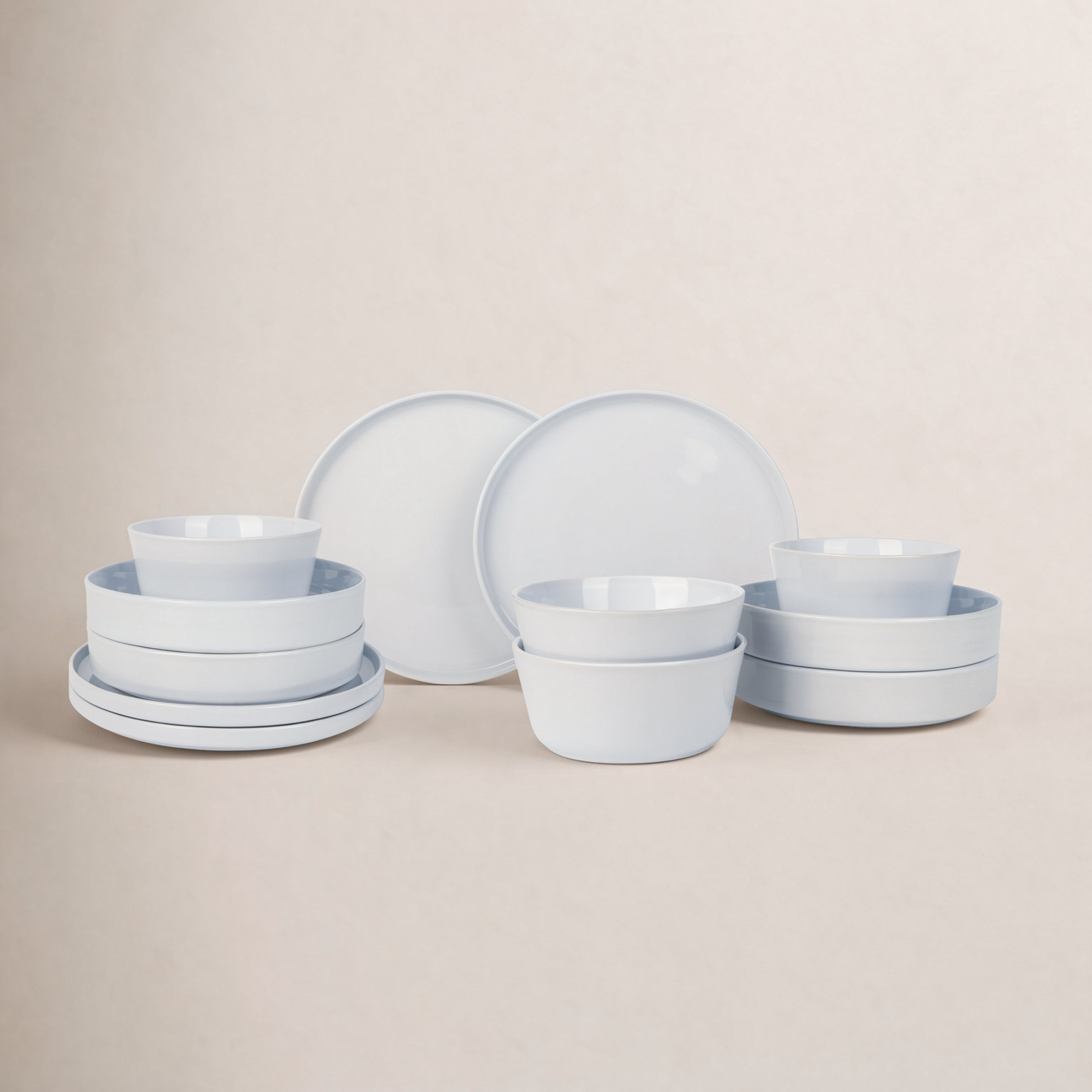 Celina Dinnerware Set Stoneware, White, 12 Pieces