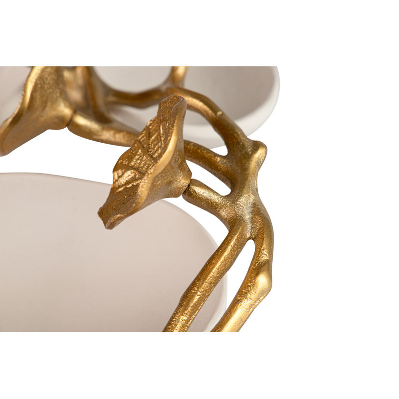Aluminum Tray, White/Gold