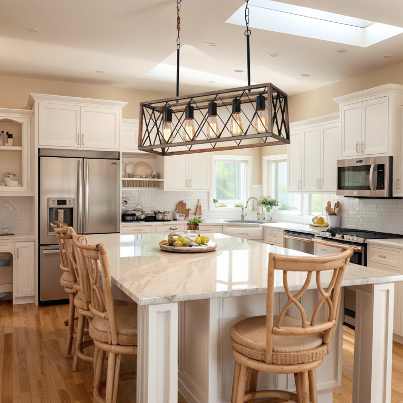 5 - Light Farmhouse Kitchen Island Chandelier