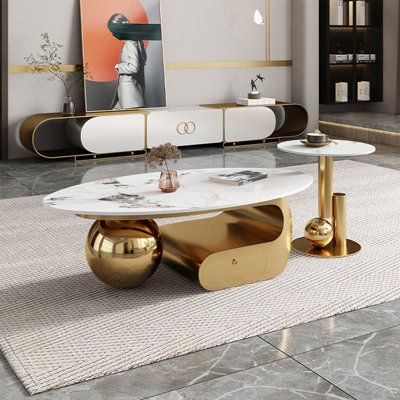 Light luxury oval rock table