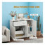 Meuble pour bac à chat 39 po en MDF avec tiroirs et plateau de table d'appoint blanc