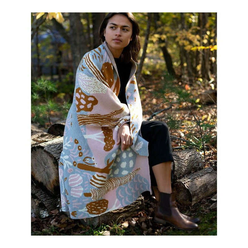 Garden Throw Blanket, Golden Light, Merino Wool