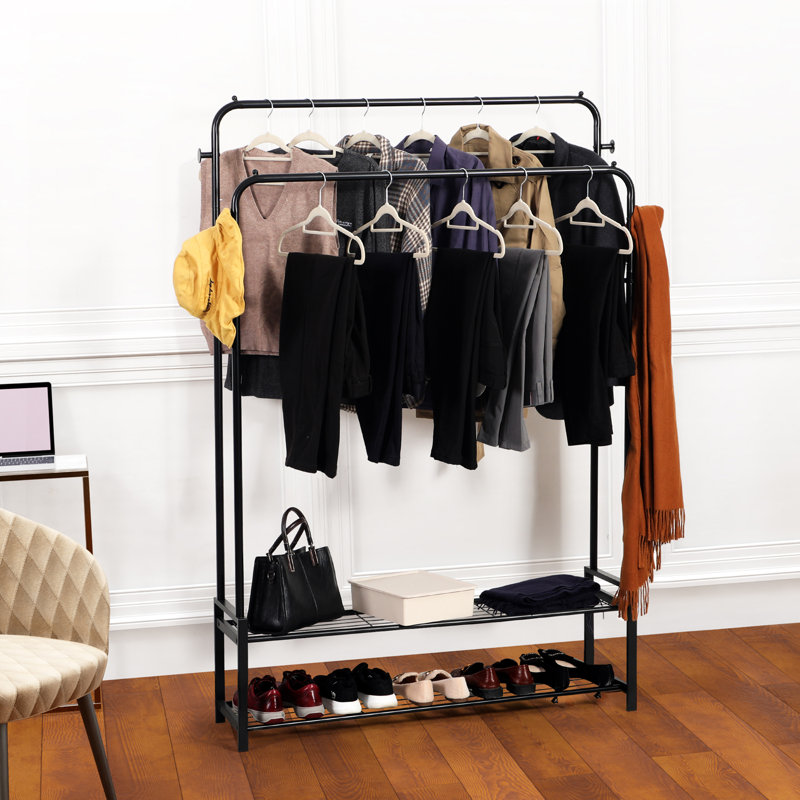 Stapleton Clothing Rack Stand 110cm With Shoe Shelves