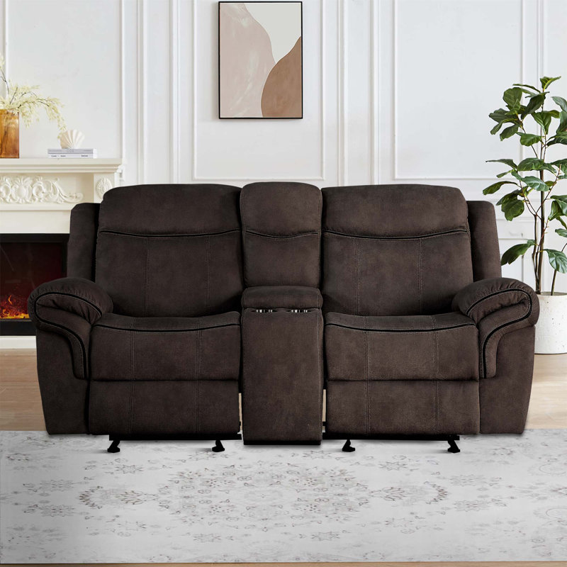 Causeuse inclinable en velours Ekrem