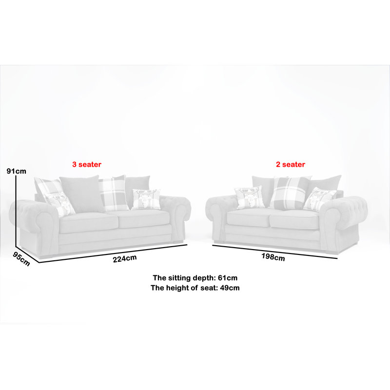 Franciscan 2 - Piece Living Room Set, Light Grey