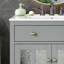 Meuble-lavabo de 30 po avec lavabo en céramique, tablette réglable et plateau basculant, meuble-lavabo avec pieds en bois massif, poignées en métal argenté et charnières à fermeture en douceur, gris-629573865