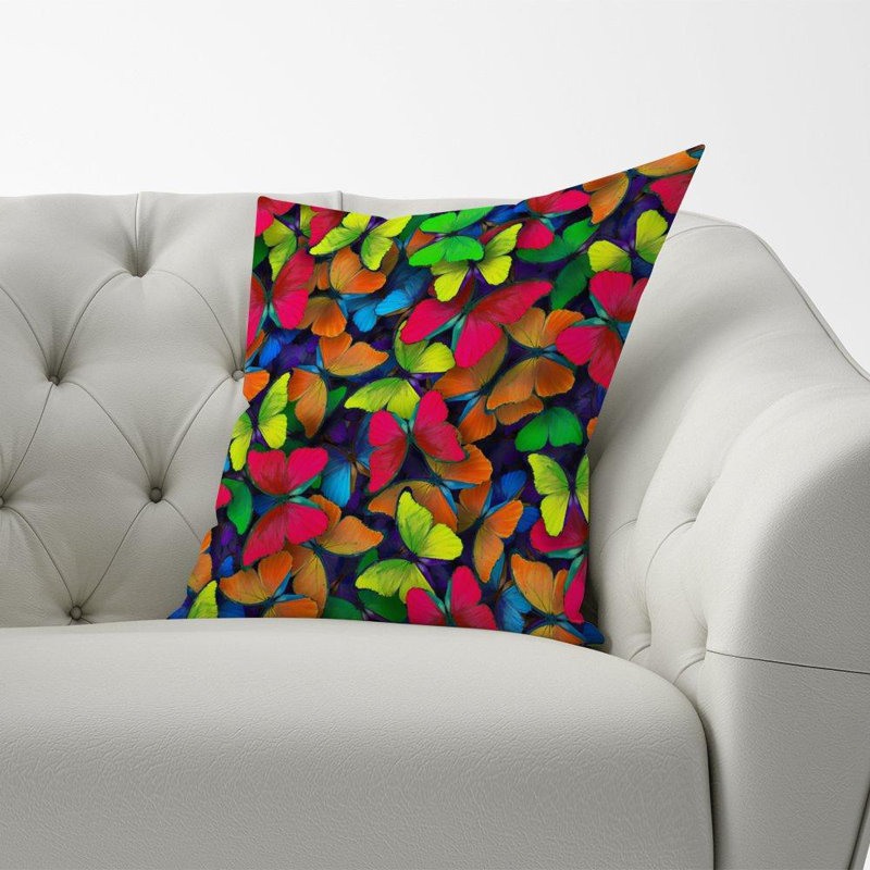 Grandy RAINBOW BUTTERFLIES Square Throw Cushion