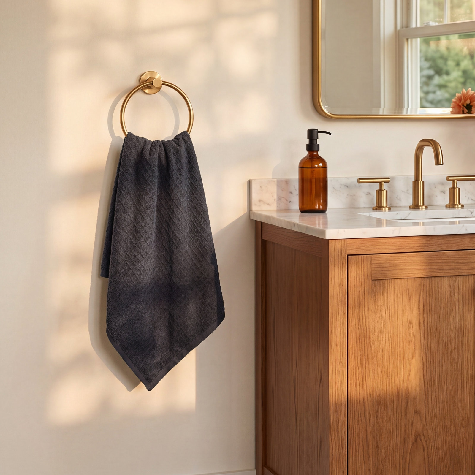 Waffle Twist Cotton Bath Towel, Ebony, Bath Towel - 1 Pack