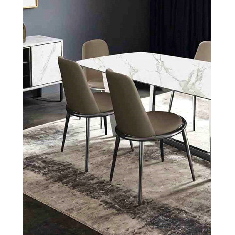 Chaise d'appoint rembourrée 2 pièces, Argent argent