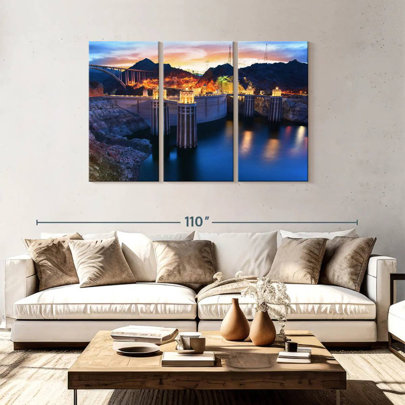 Rorry Hoover Dam At Night, 48" H x 74" W