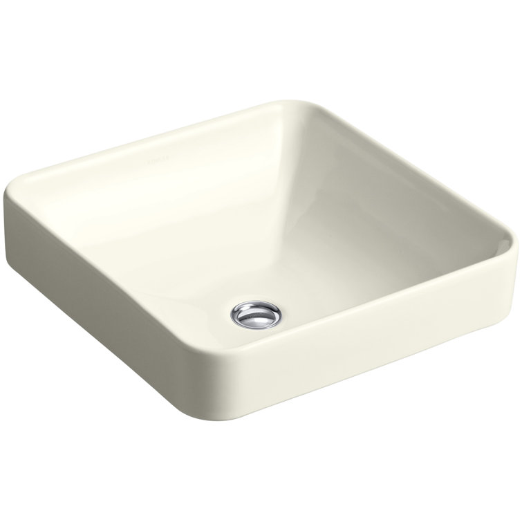 Vox® Ceramic Square Vessel Bathroom Sink with Overflow