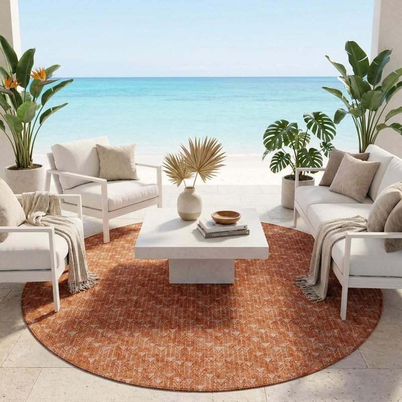 Tapis d'intérieur rond 8 po Terra Cotta