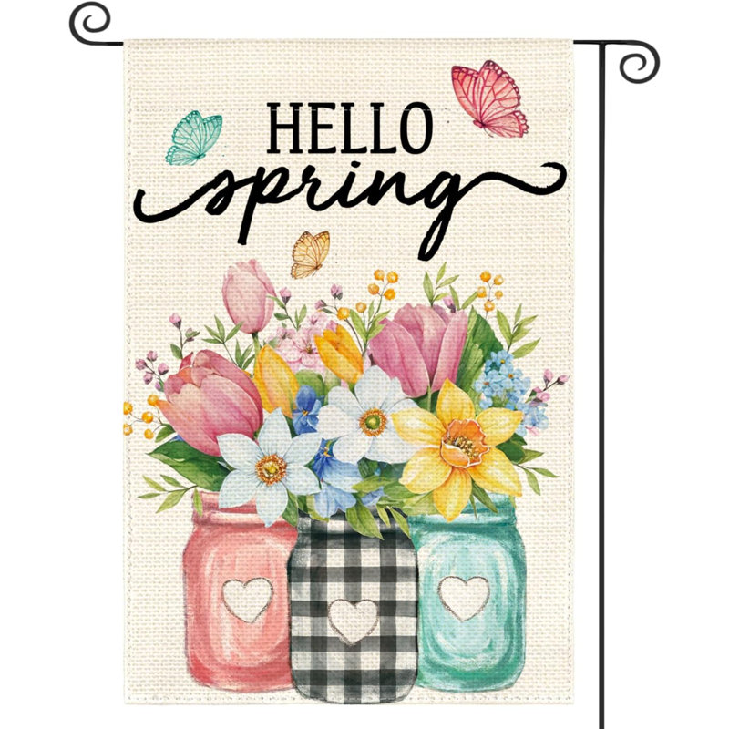 Drapeau d'extérieur Hello Spring
