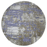 Hand Woven Silk and Wool Abstract Area Rug