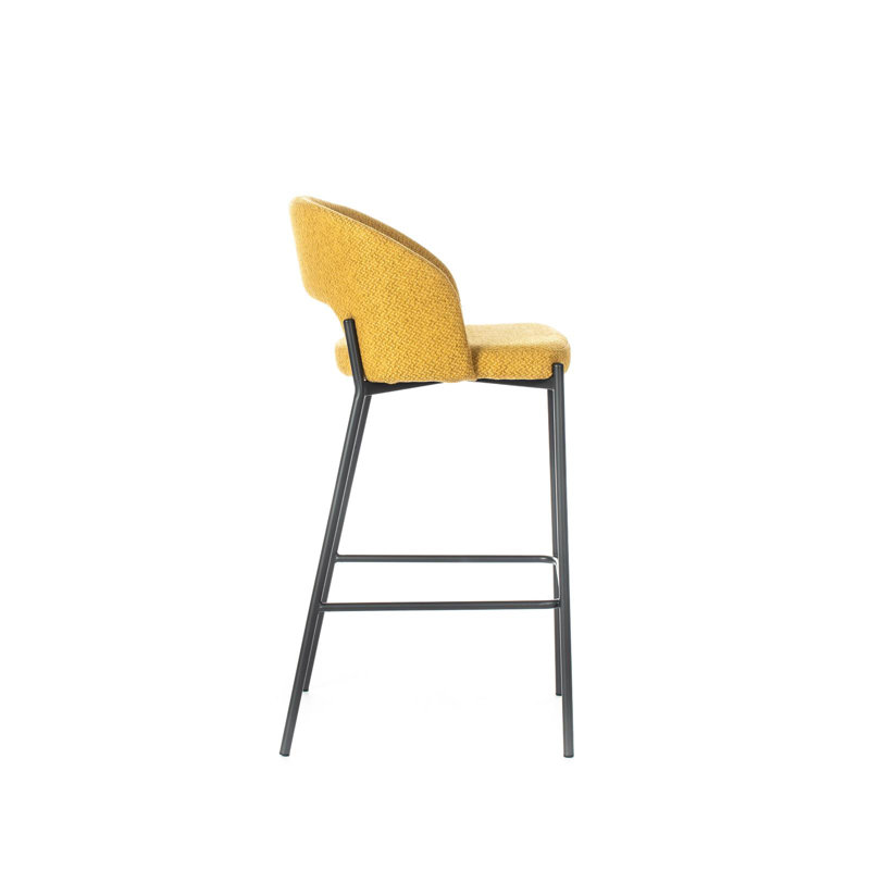 Dellroy Upholstered Bar Stool, Yellow