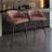 BLACK METAL SWIVEL COUNTER CHAIR IN PINK CHENILLE-617901299