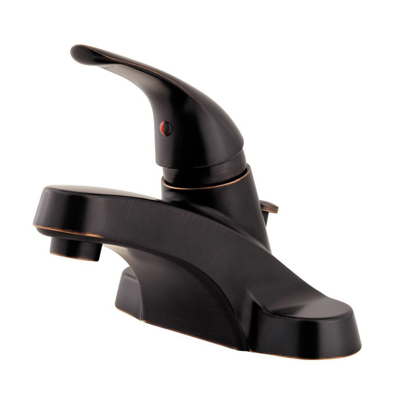Pfirst Centerset Bathroom Faucet with Drain Assembly, Tuscan Bronze
