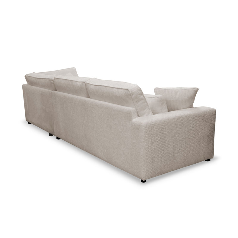 Bustamonte 4 Seater Corner Sofa , Right Hand Facing, Cream -colored polyester